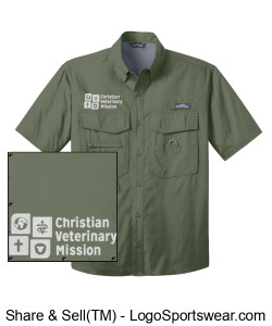 CVM Men's Fishing Shirt - Seagrass Design Zoom